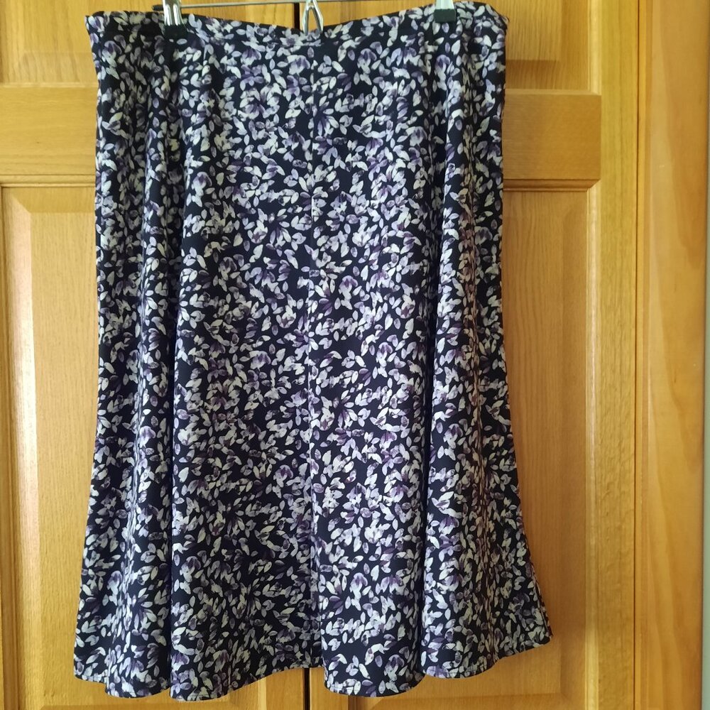 Skirt, Christopher & Banks Petite, Purple Leaf Print, 14P
